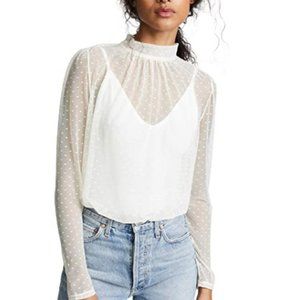 Free People Twice The Fun Bodysuit Ivory NWT Small